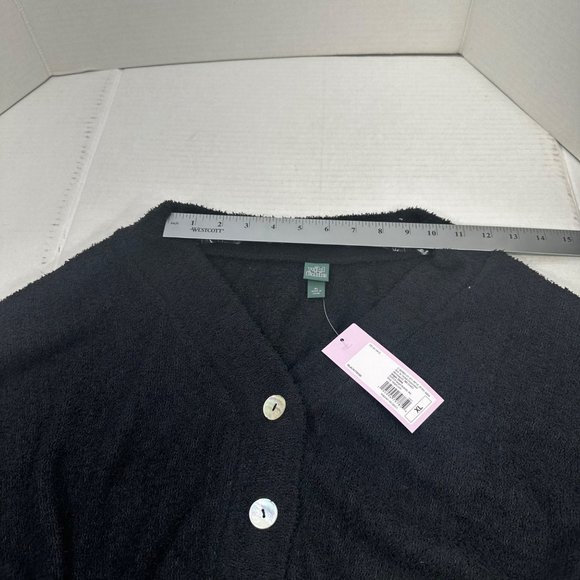 2 Piece Wild Fable Women's XL Black Crop Sweater And Light Blue Ribbed T-Shirt - Picture 7 of 16